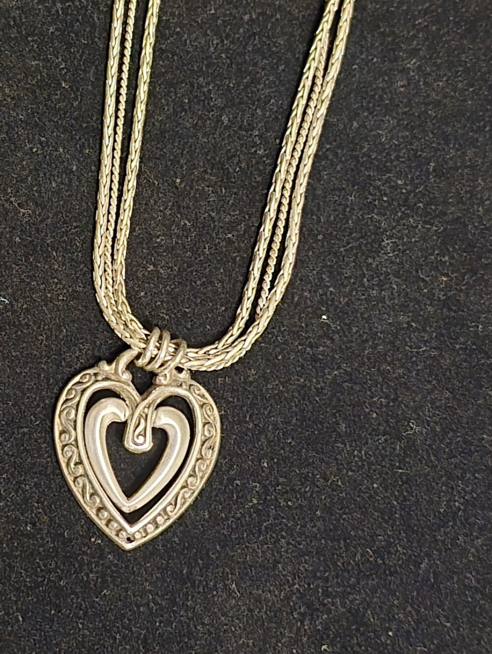 Brighton Silver-Tone Double Heart Necklace